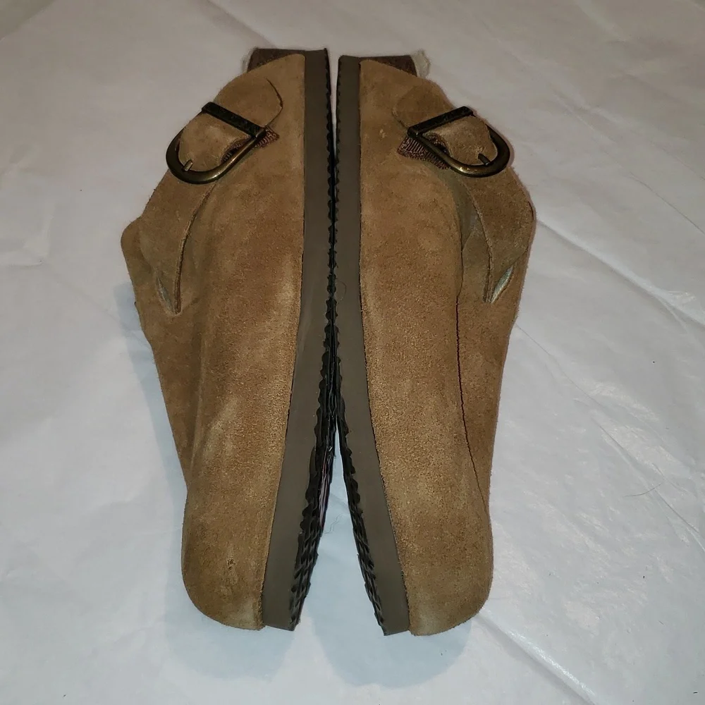 Eastland NEW Clog Suede Leather Fur Lining Mule Cork Wedge Comfort Women 10 - Picture 9 of 13